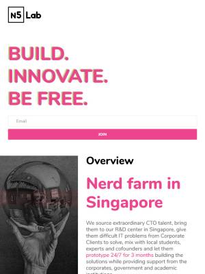 Планшетная версия N5 Lab - Build.Innovate.Be free.Singapore.